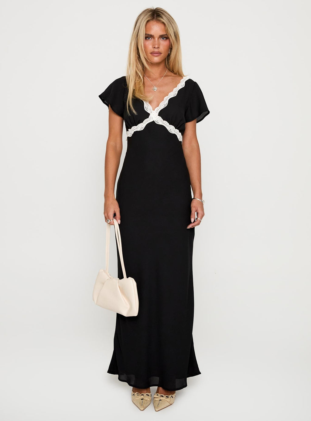 Barbarita Lace Maxi Dress Black