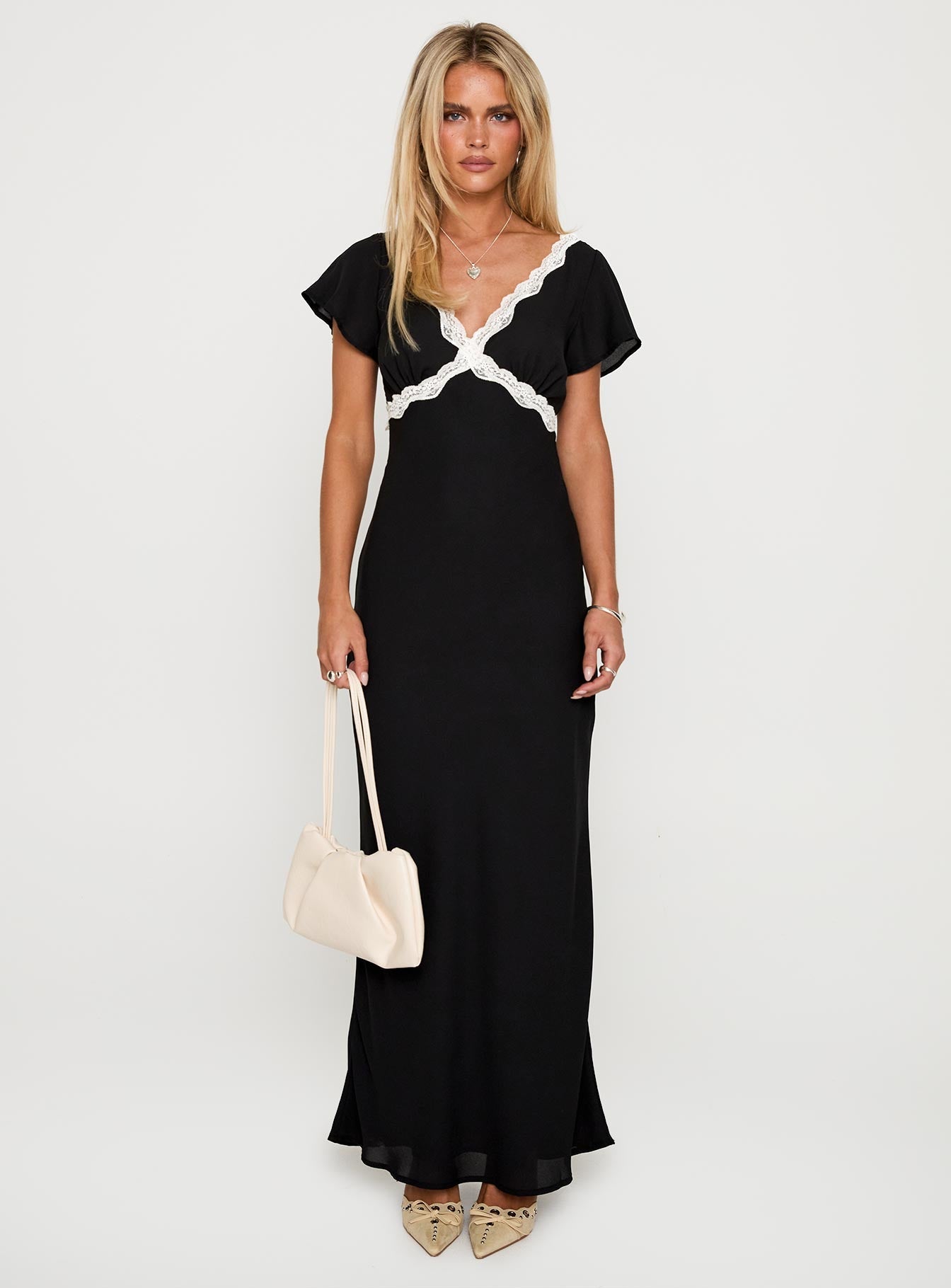Barbarita Lace Maxi Dress Black