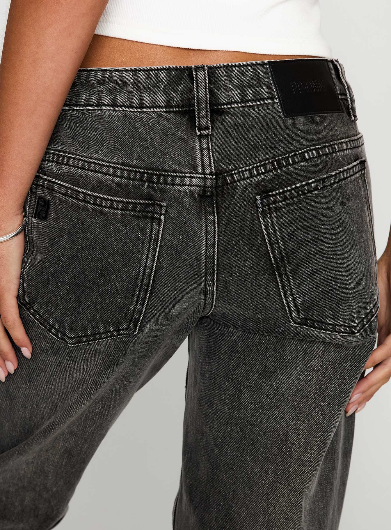 Better Half Low Rise Straight Leg Jeans Charcoal