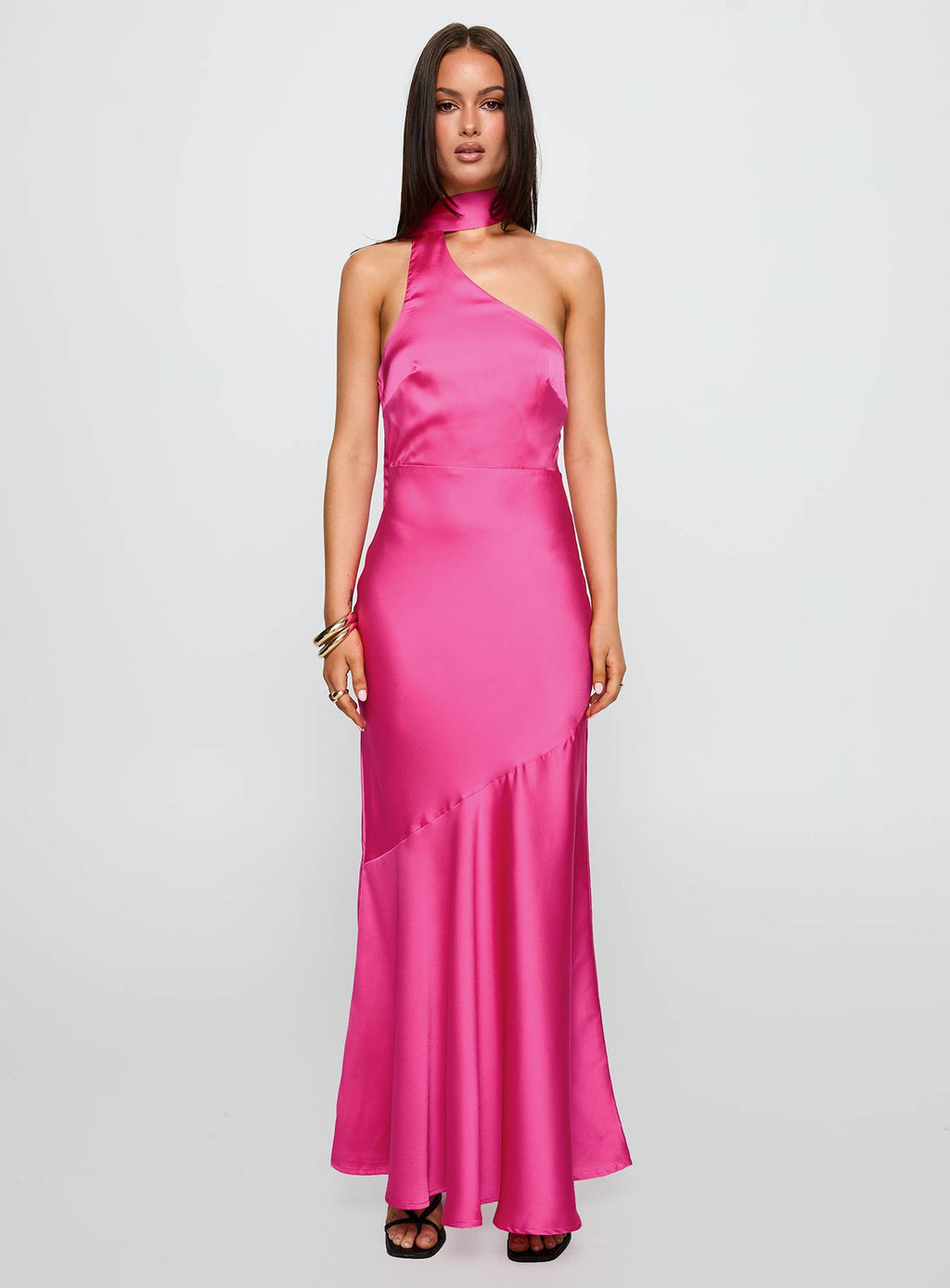 Elixaire Scarf Maxi Dress Pink