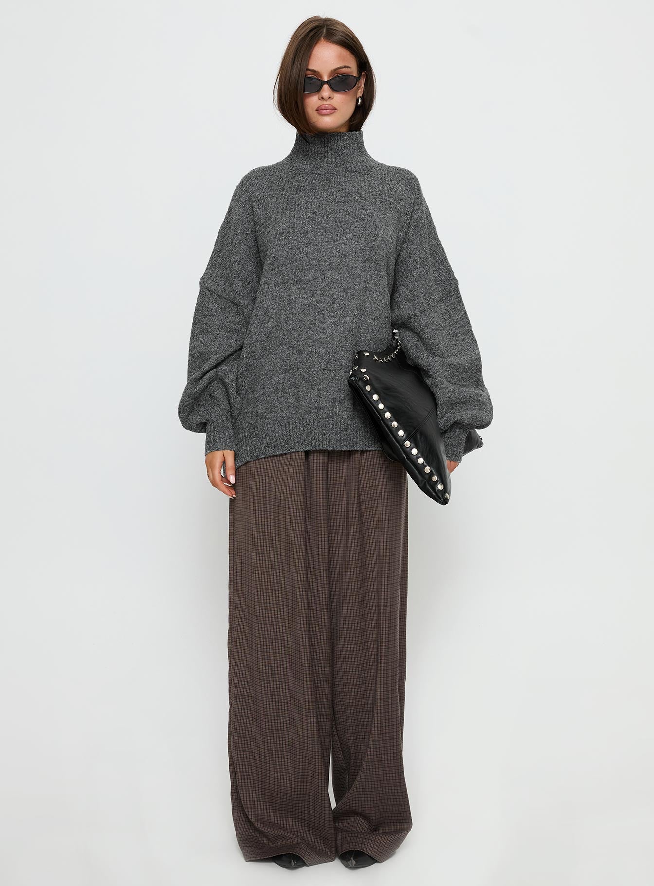 Bungala Oversized Relaxed Pant Brown Check