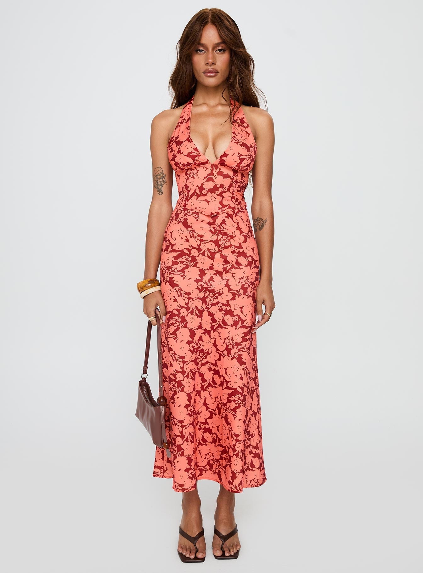 Casablanca Halter Top Red Floral