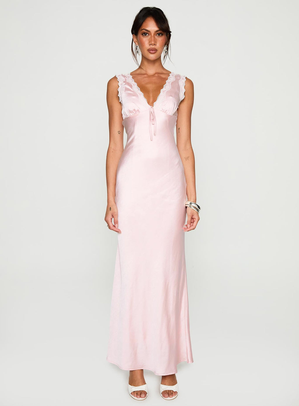 Liliya Lace Maxi Dress Pink