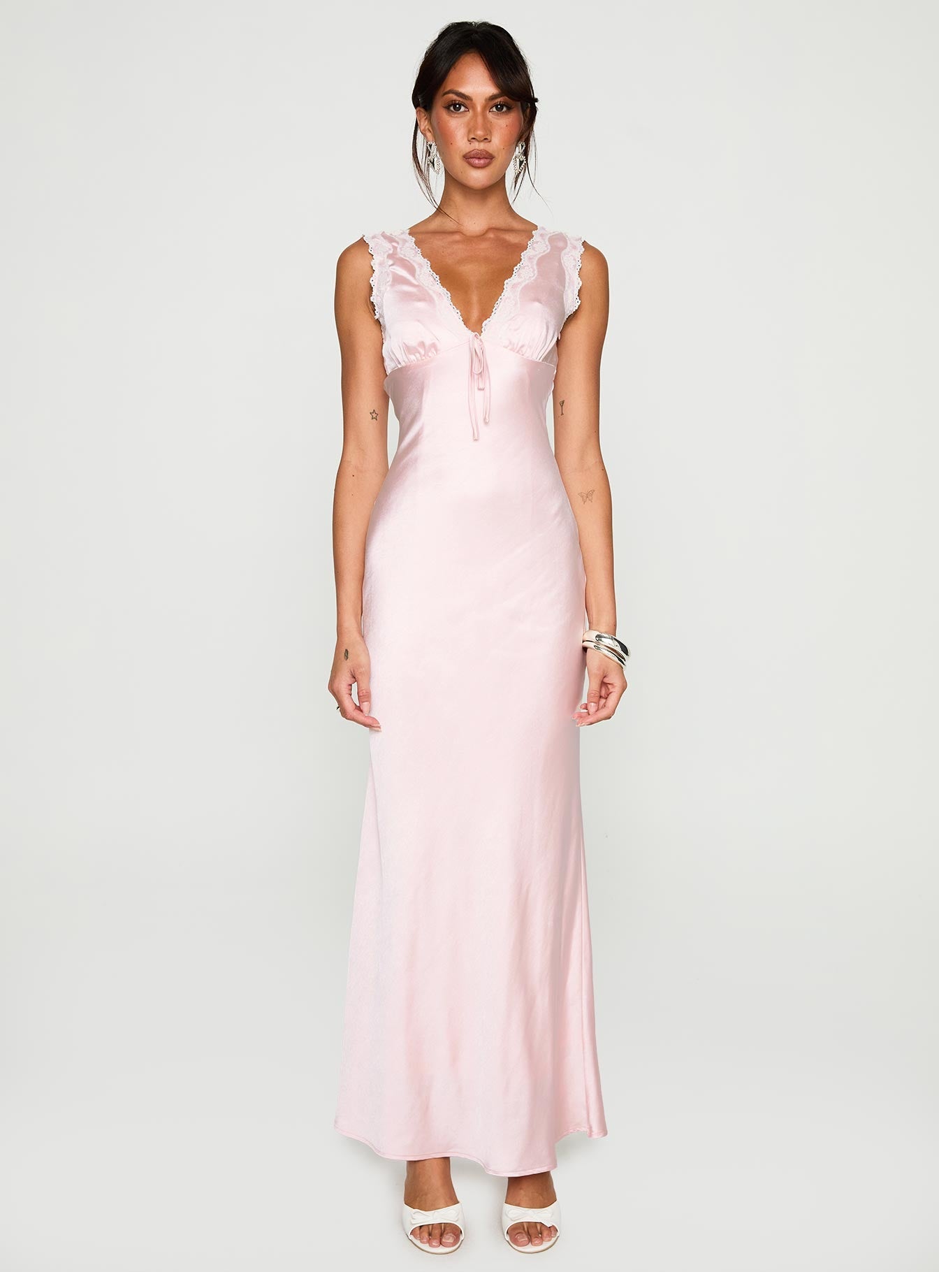 Liliya Lace Maxi Dress Pink