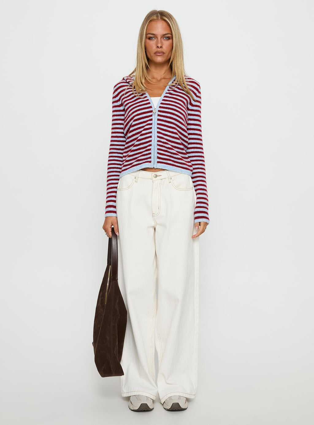 Superstars Zip Through Hoodie Blue / Red Stripe