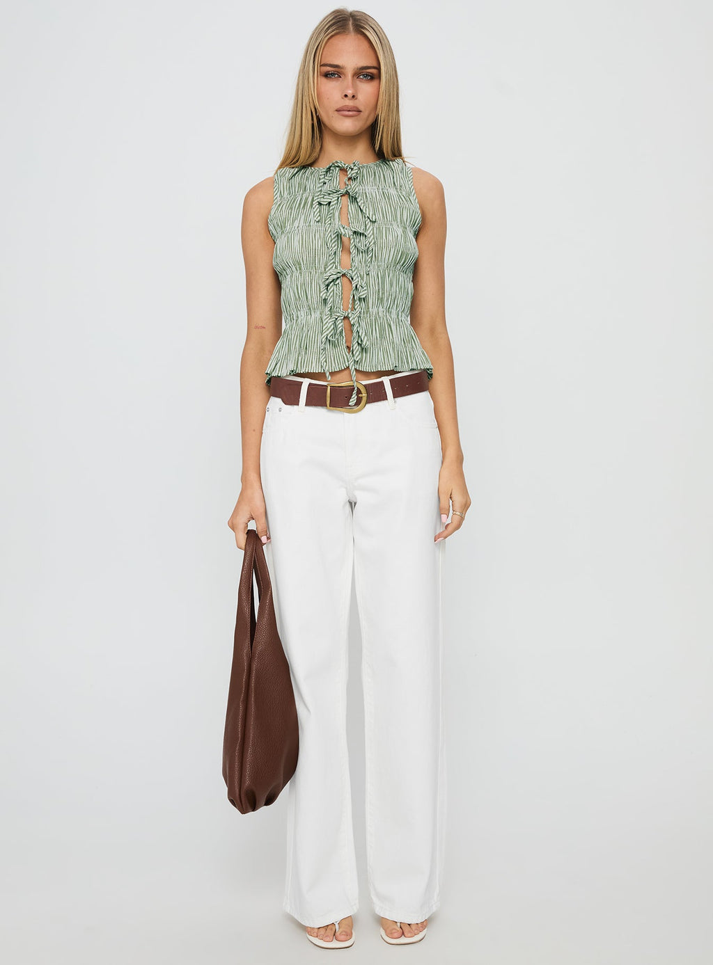 Serenitia Mid Rise Straight Leg Relaxed Jeans White Wash