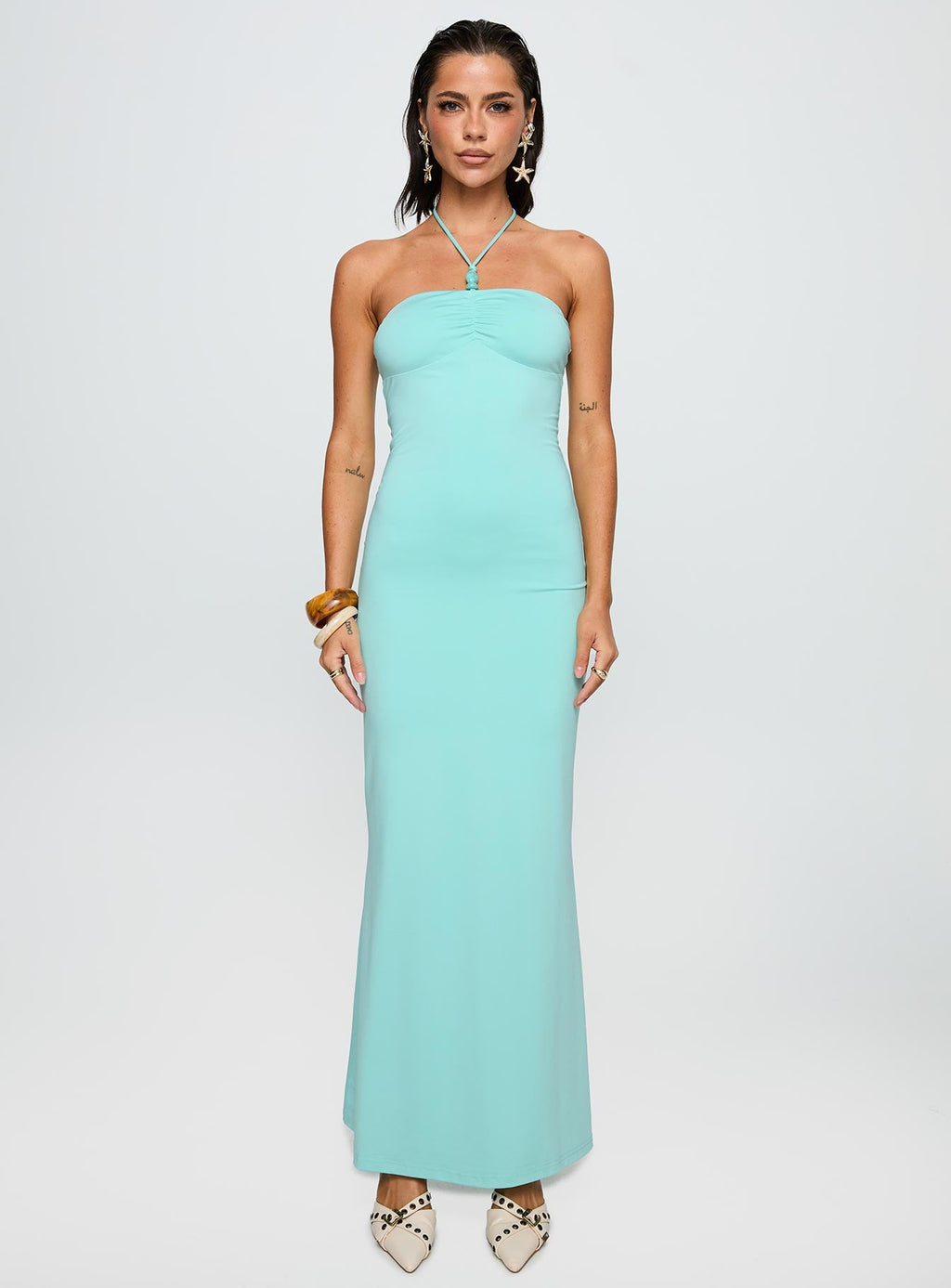 A Vision Hardware Detail Maxi Dress Blue