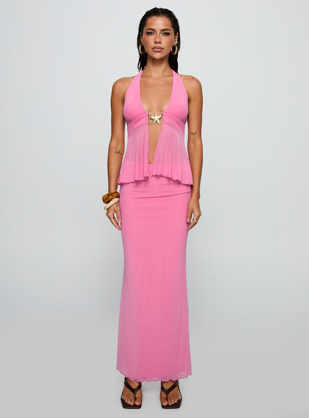 De Angelo Maxi Skirt Pink