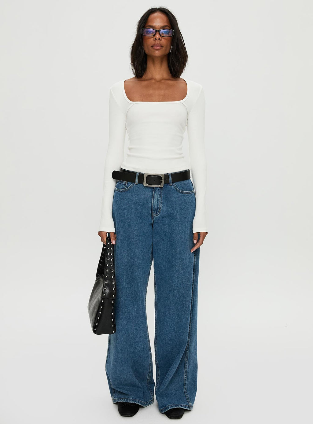 Baseline Rib Long Sleeve Top White