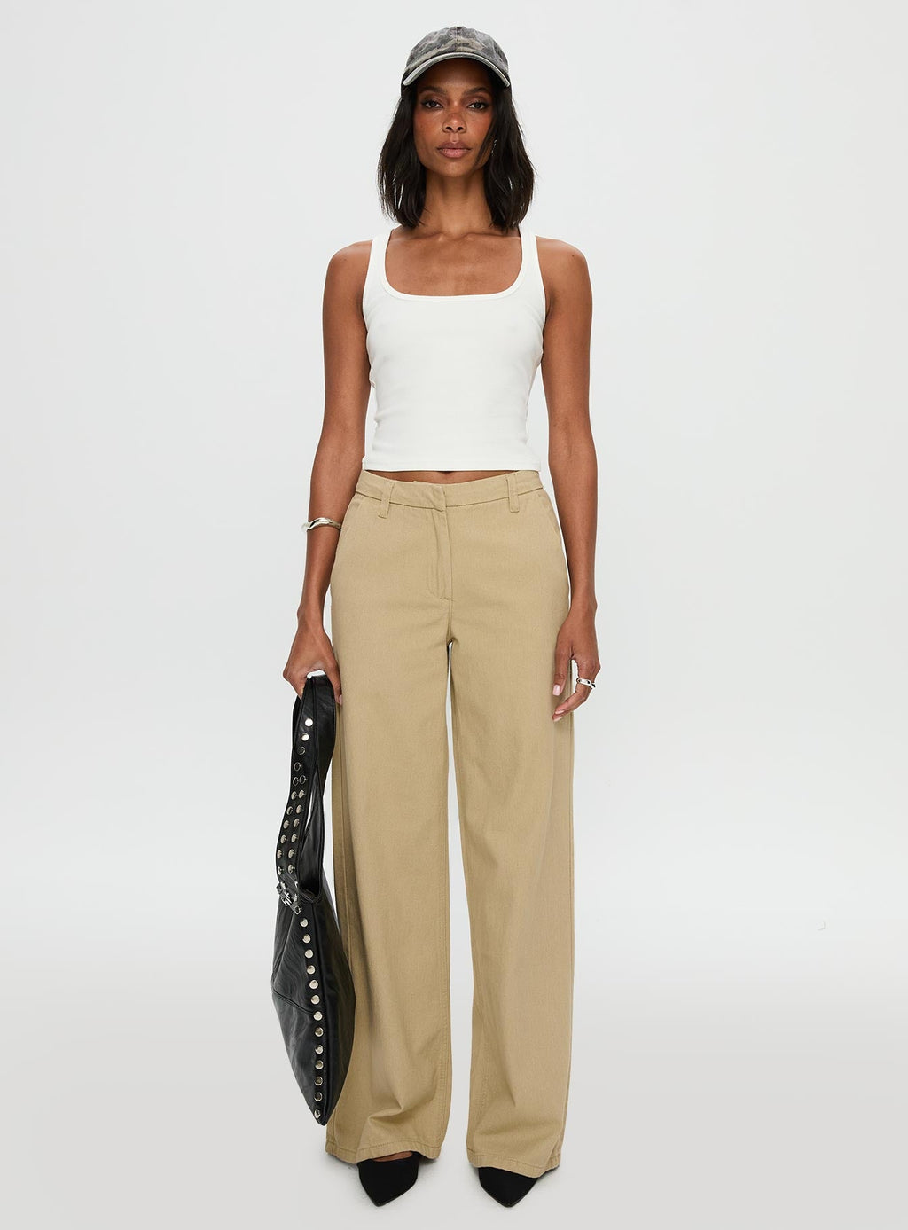 Latitude High Rise Wide Leg Pants Beige