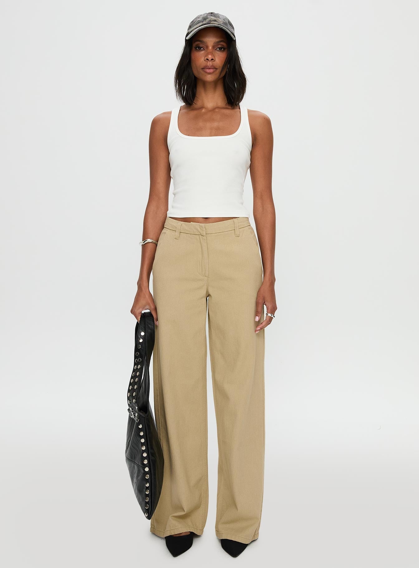 Latitude High Rise Wide Leg Pants Beige