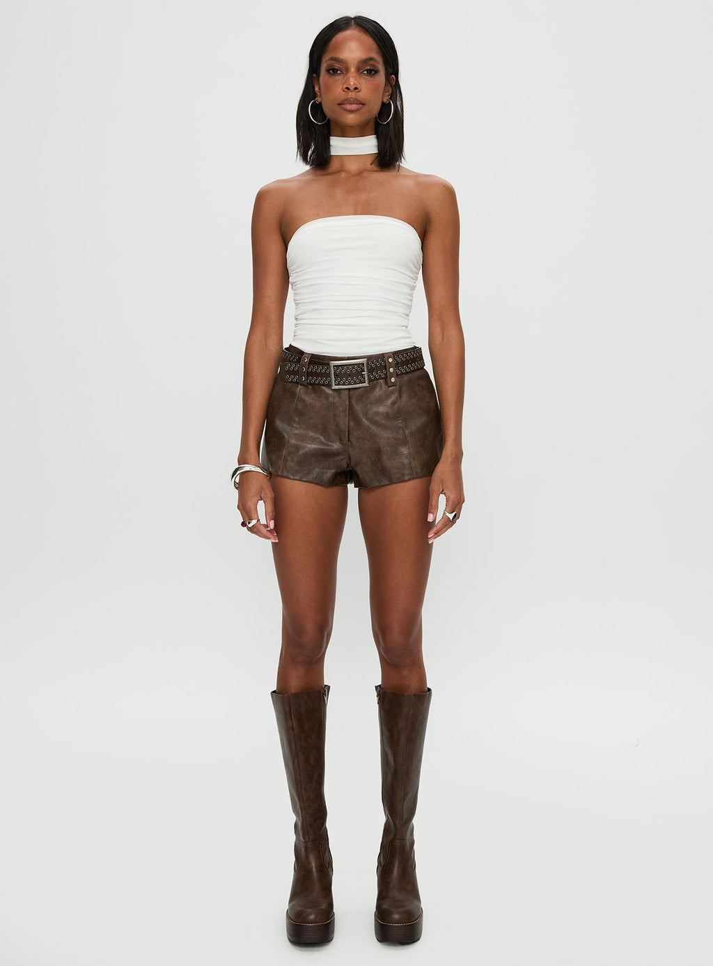 Sorelle Scarf Bodysuit White