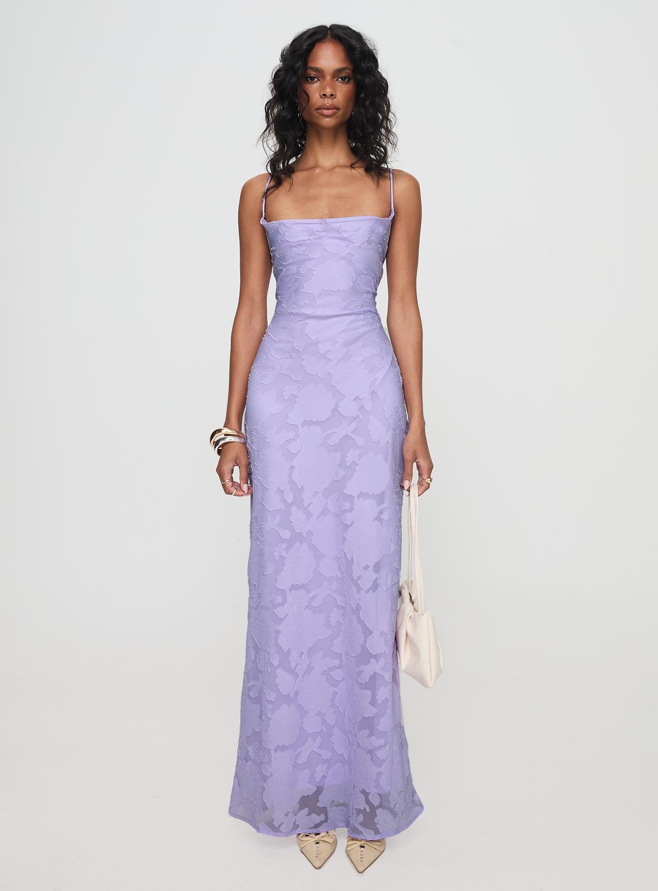 Celena Maxi Dress Lilac Burnout