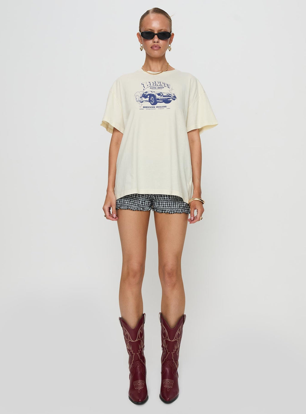 Lennys Auto Oversized Tee Cream