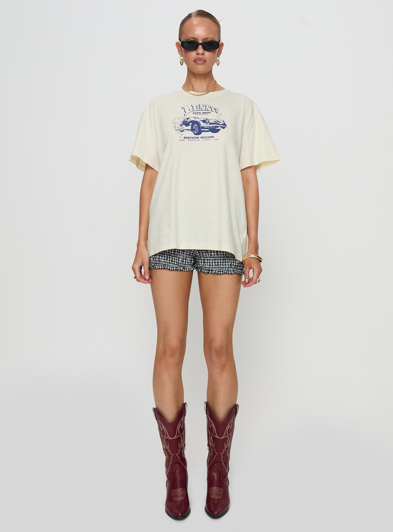 Lennys Auto Oversized Tee Cream