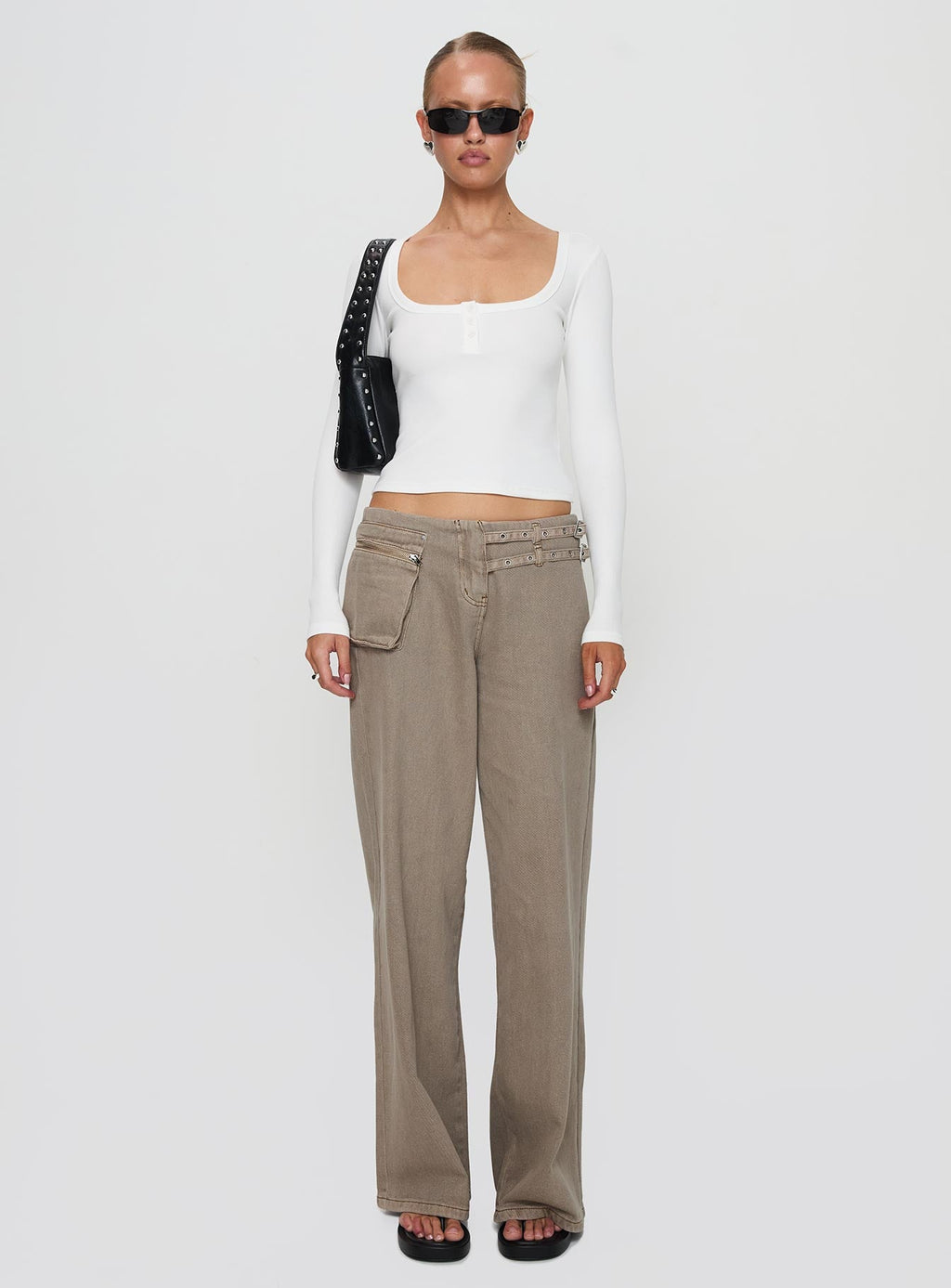 Daphine Long Sleeve Top White