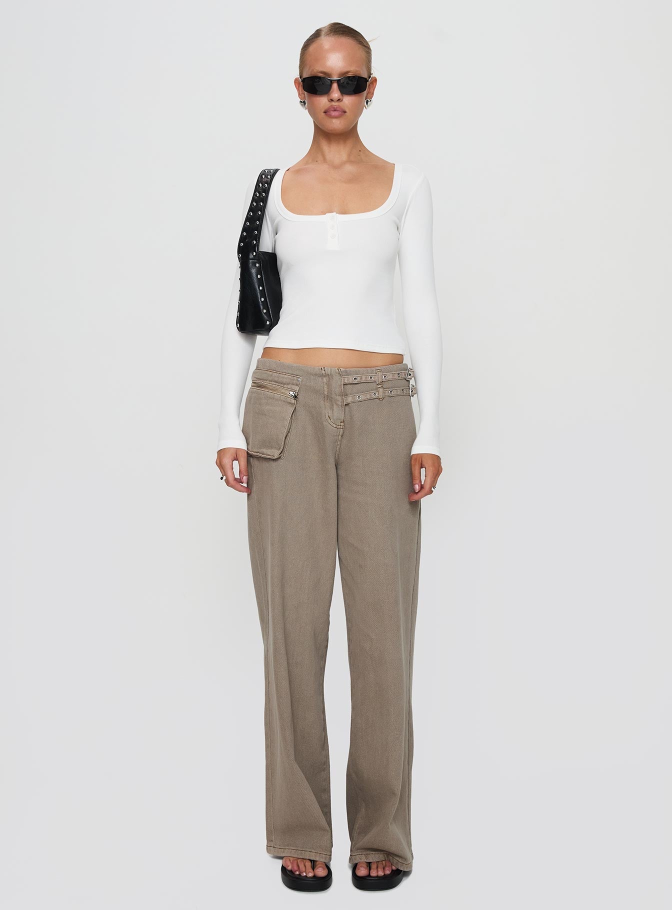 Daphine Long Sleeve Top White