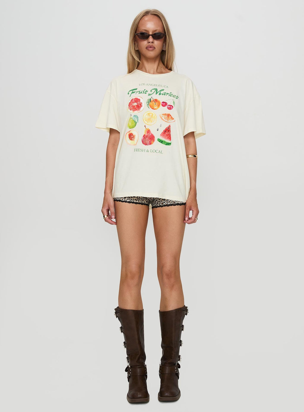 Fruit Market Oversized Tee White