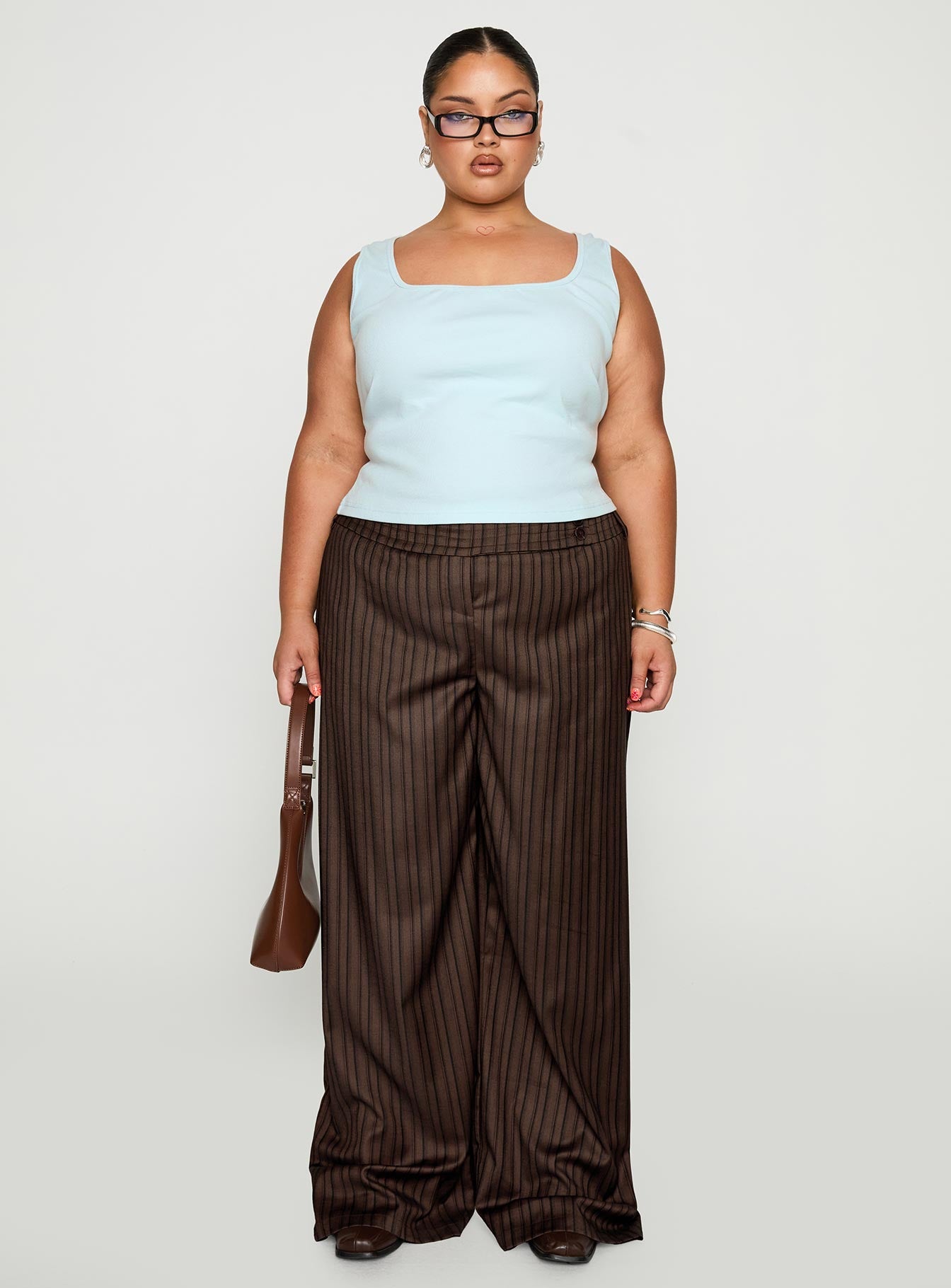 Cedars Low Rise Pant Brown Stripe Curve
