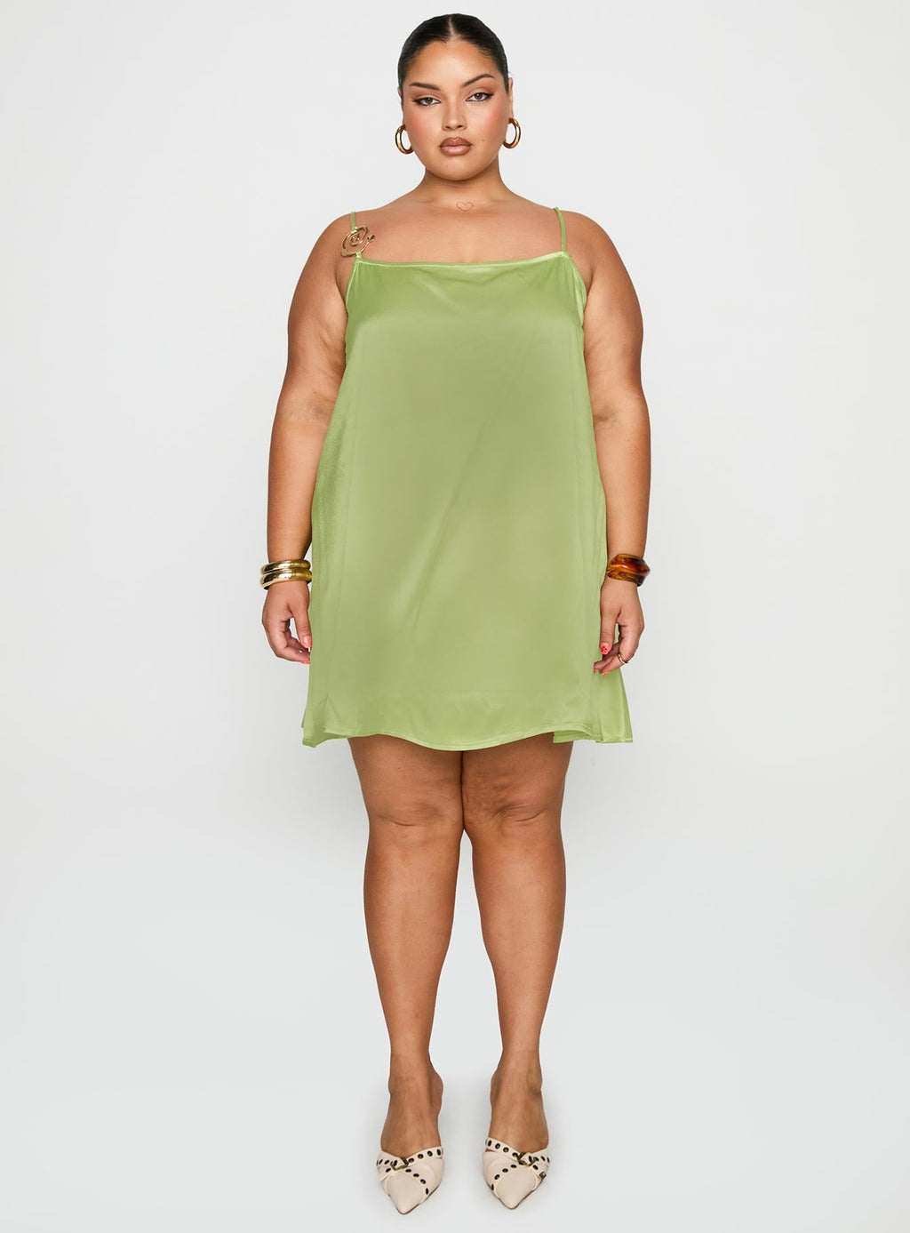 Apple Cider Mini Dress Green Curve
