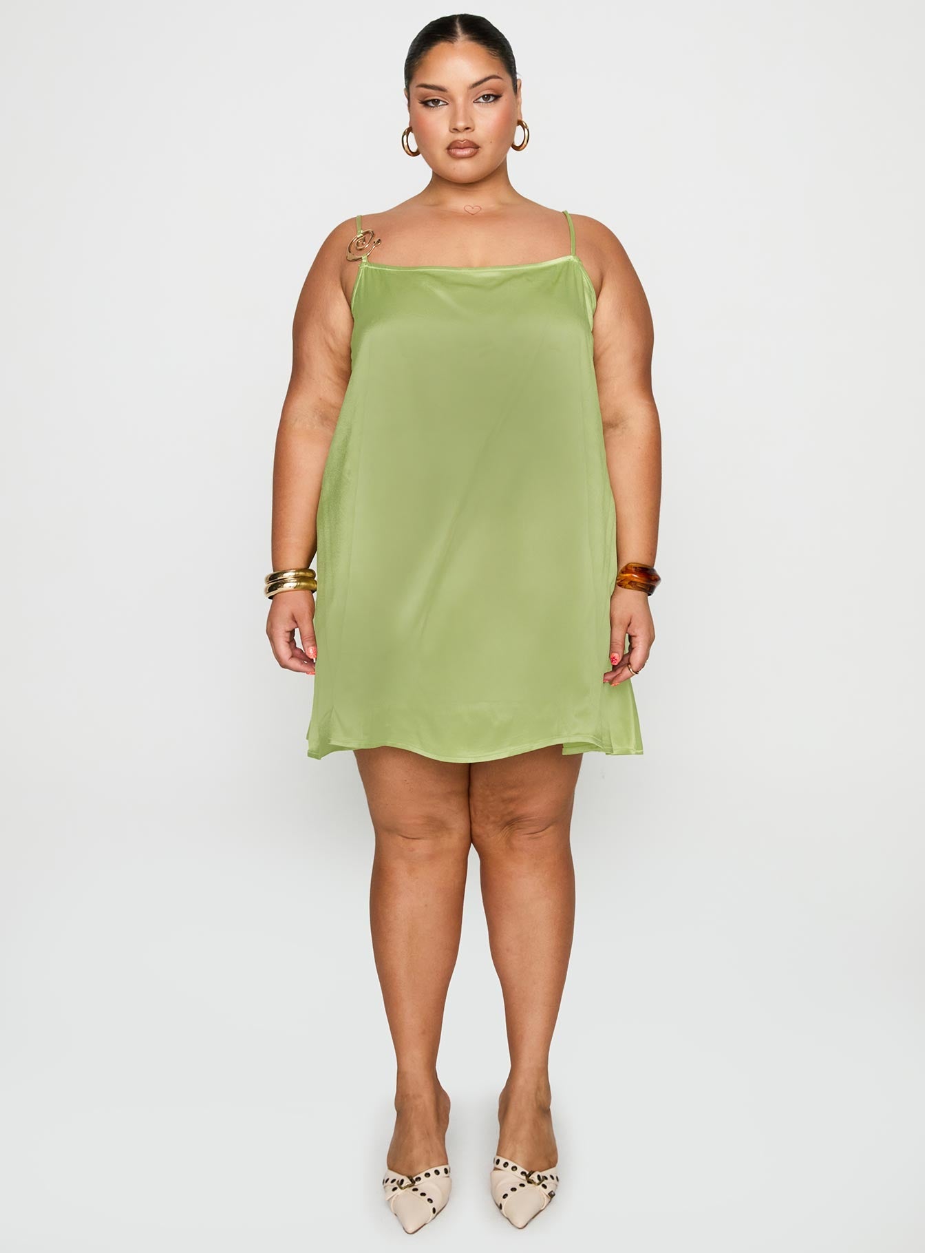 Apple Cider Mini Dress Green Curve