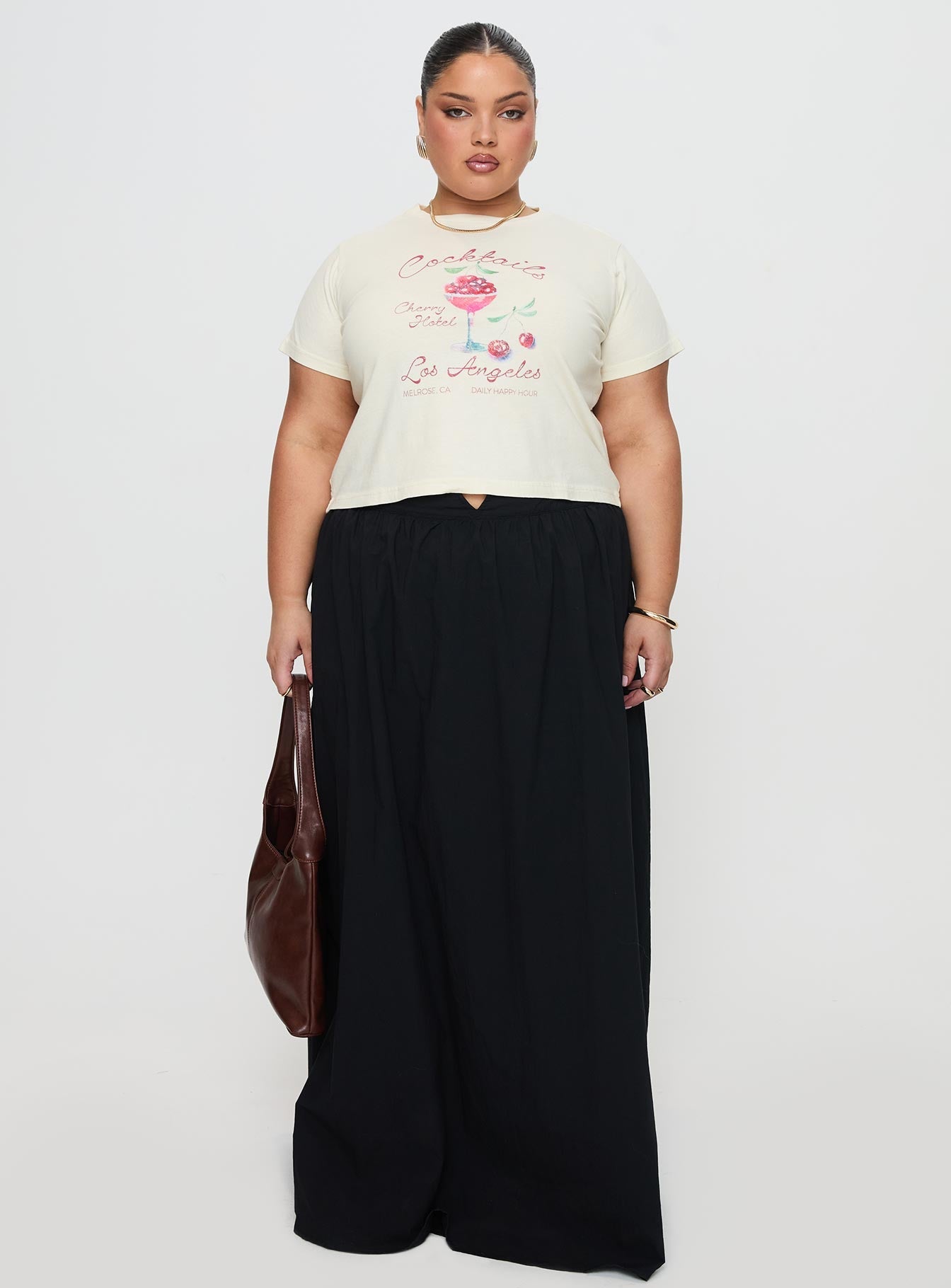 Cherry Cocktails Tee Cream Curve