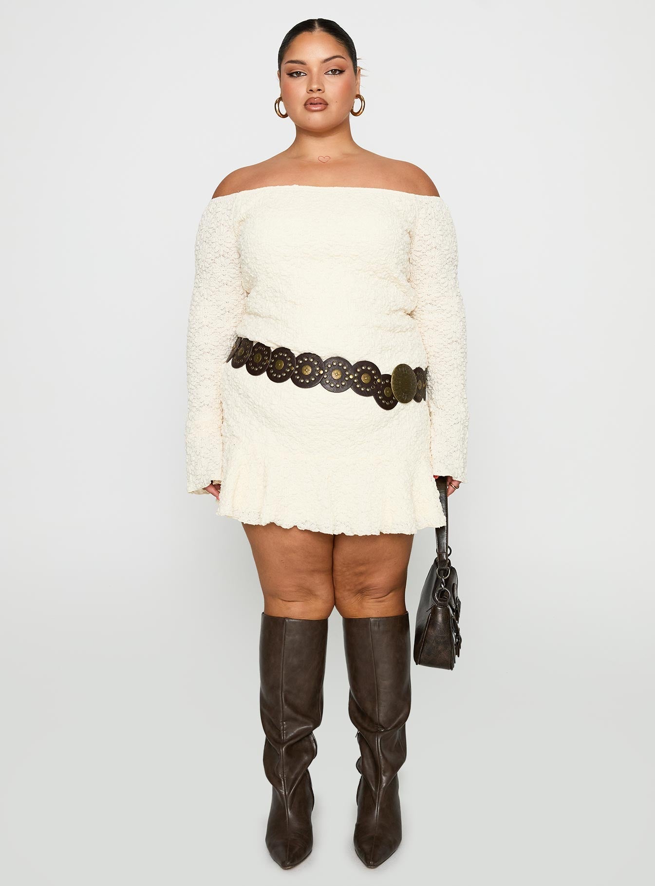 Vancesca Strapless Mini Dress Cream Curve