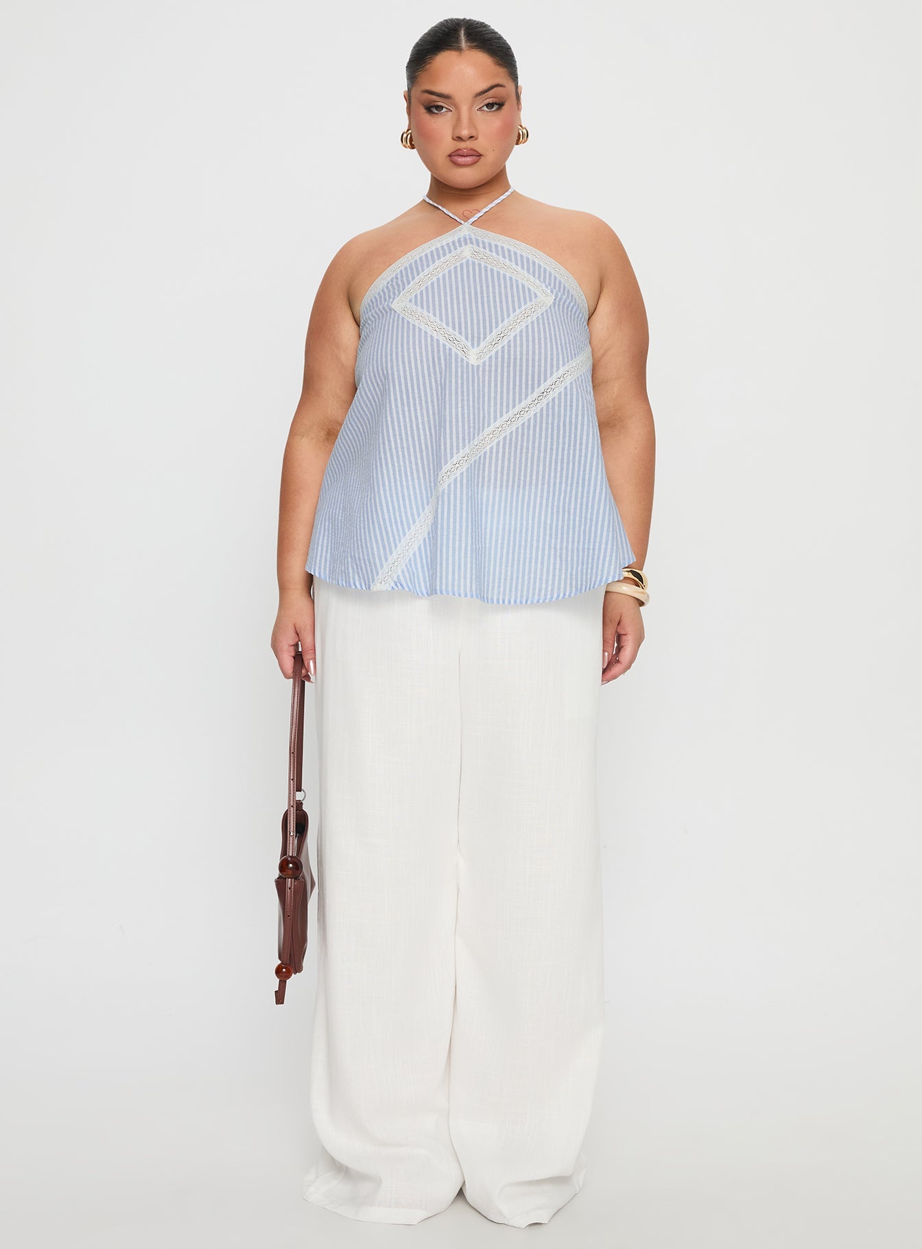 Pedra Wide Leg Pant White Curve