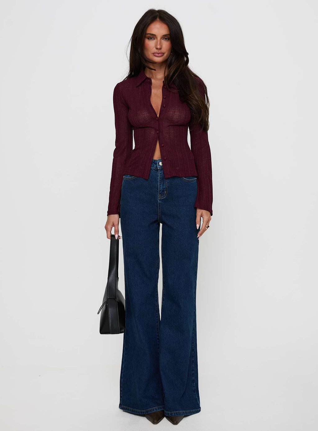 When You Sleep Long Sleeve Top Wine