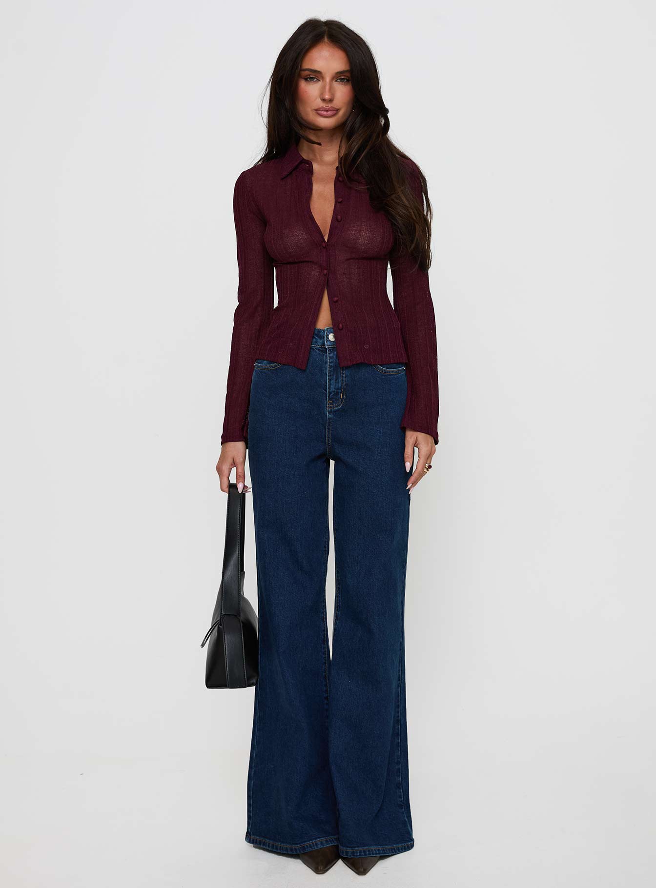 When You Sleep Long Sleeve Top Wine