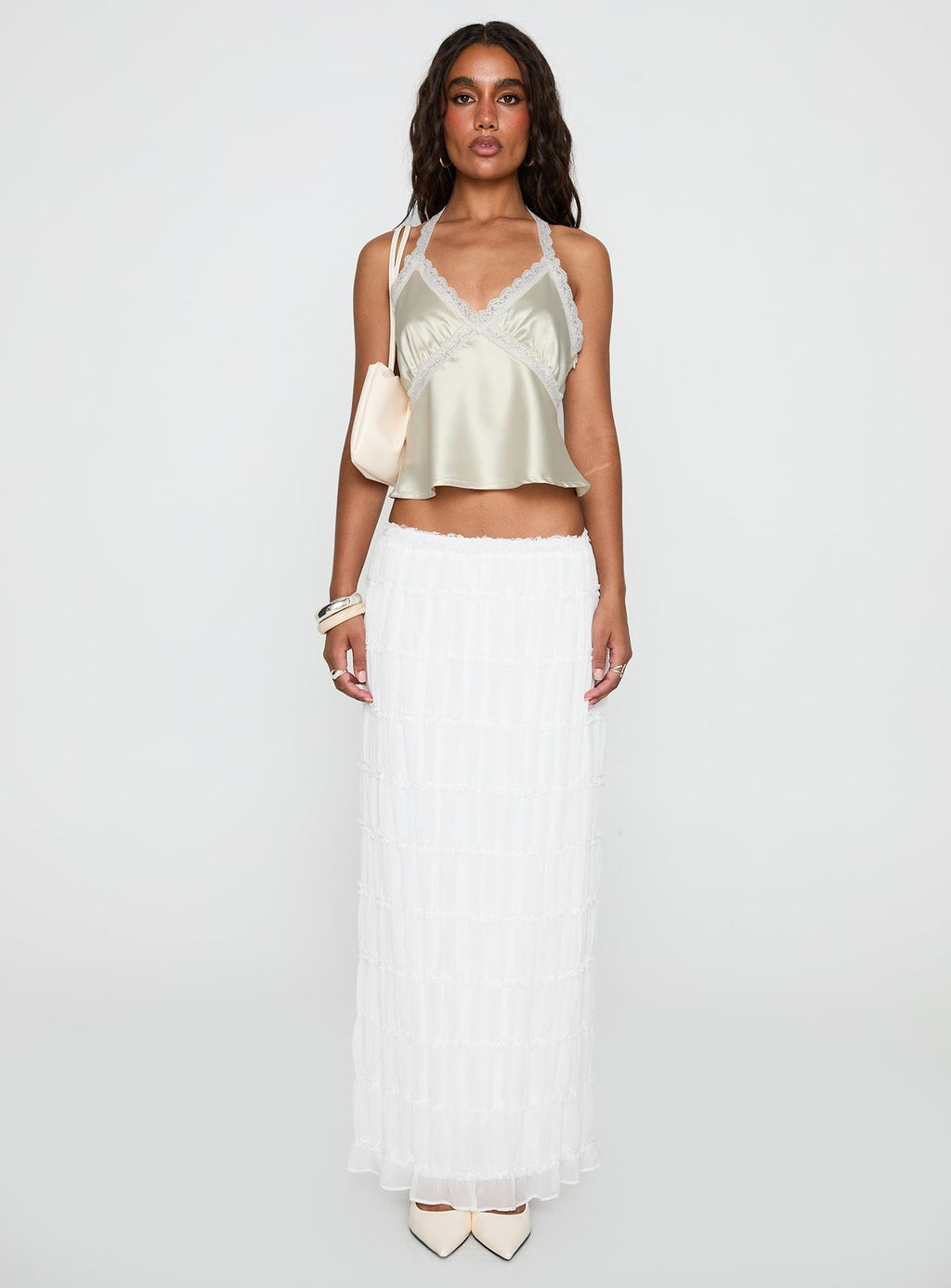 Estefania Maxi Skirt White