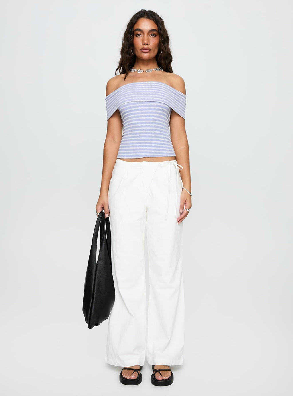 Leyah Tie Side Pants White