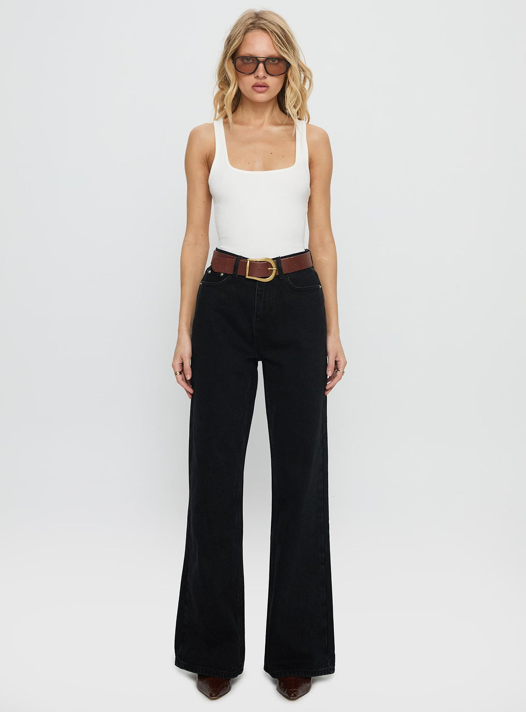 Maple Flare Jeans Washed Black