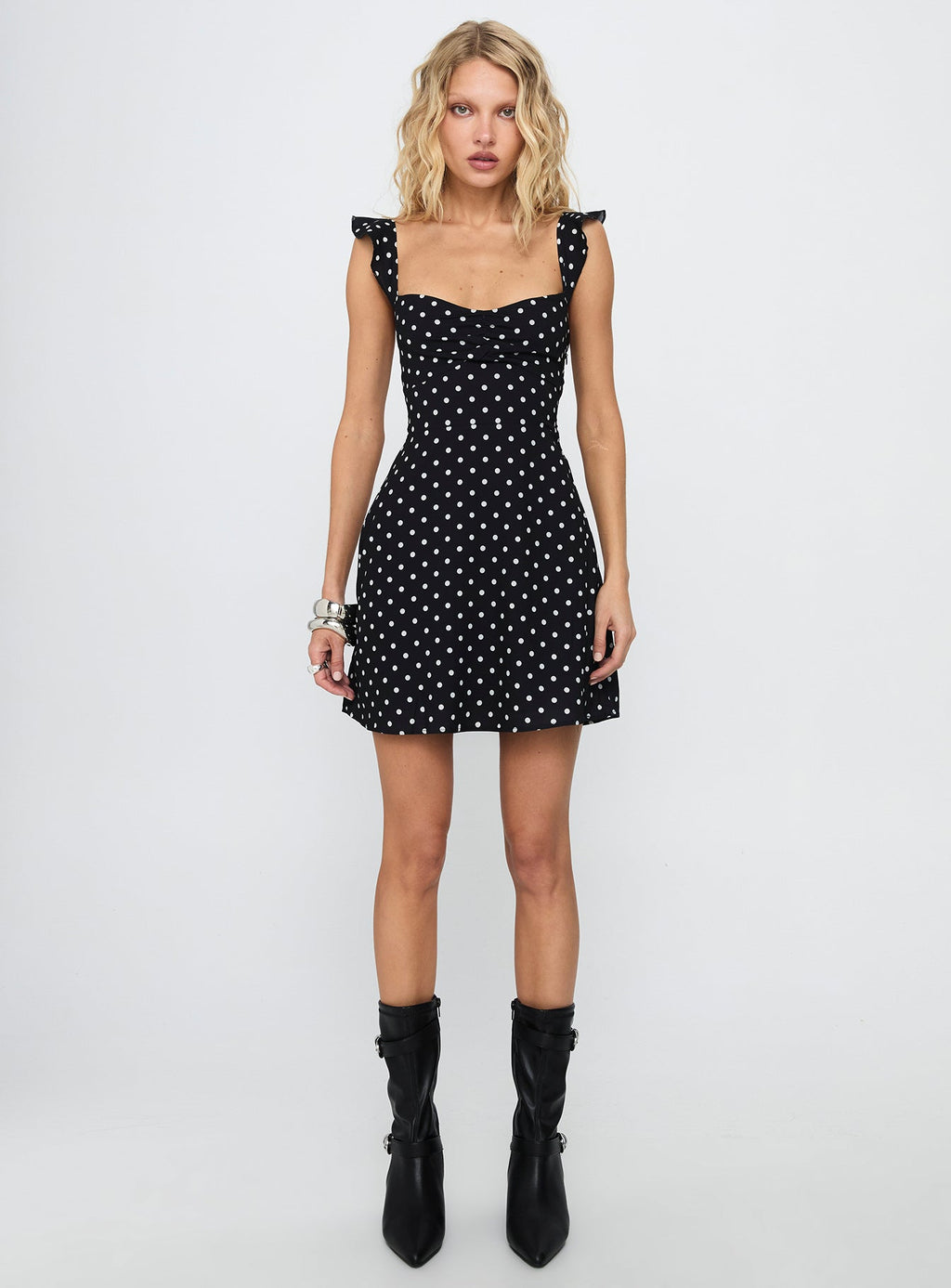 Landon Mini Dress Black / Polka Dot