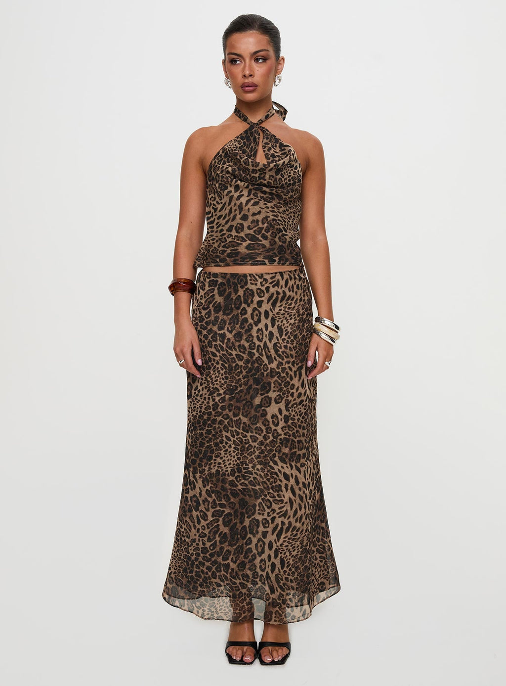 Eleganza Maxi Skirt Leopard Petite