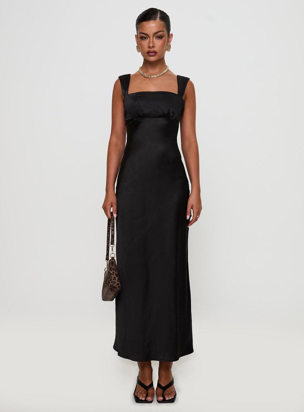 Radioactive Bias Cut Maxi Dress Black