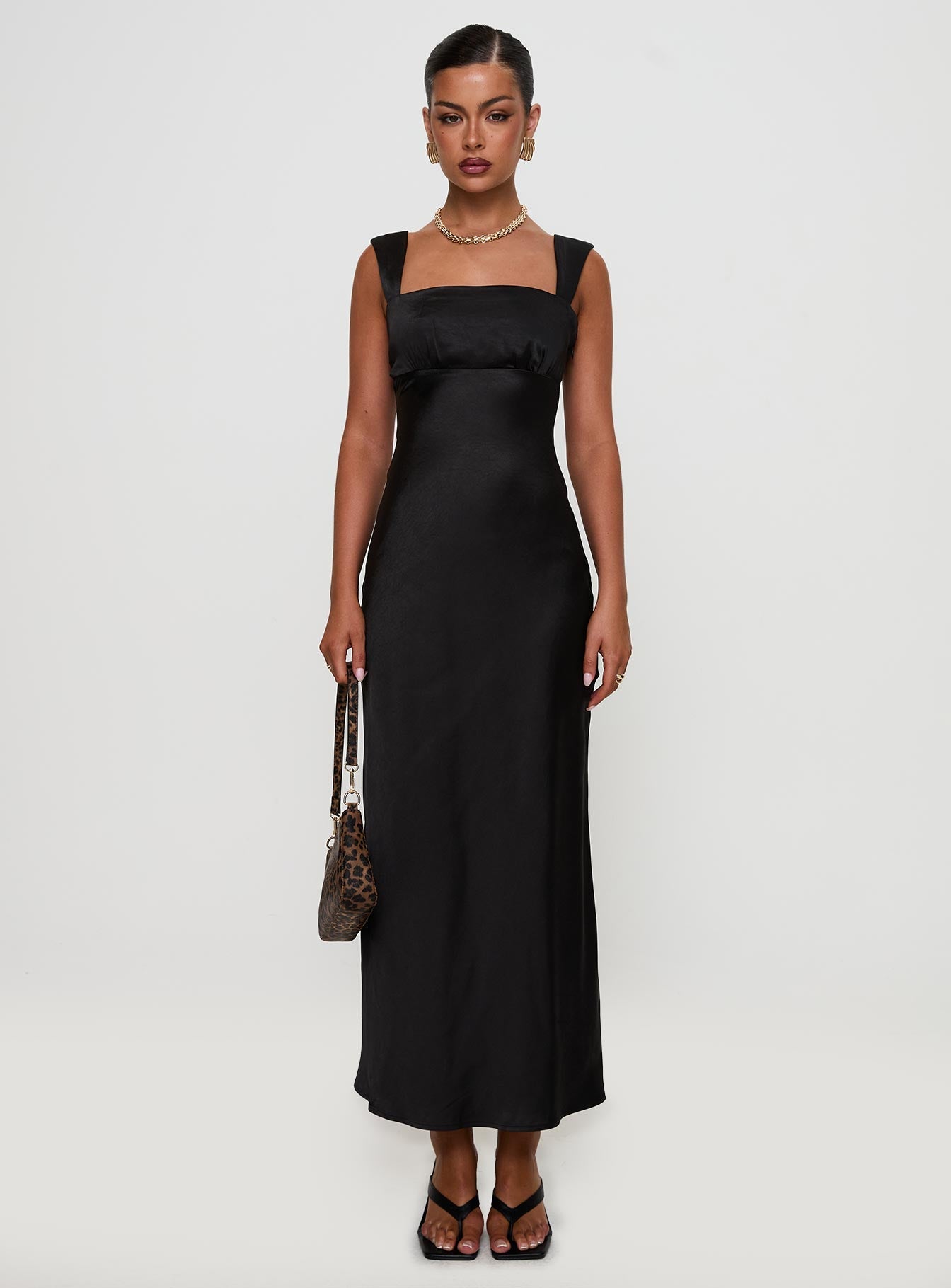 Radioactive Bias Cut Maxi Dress Black