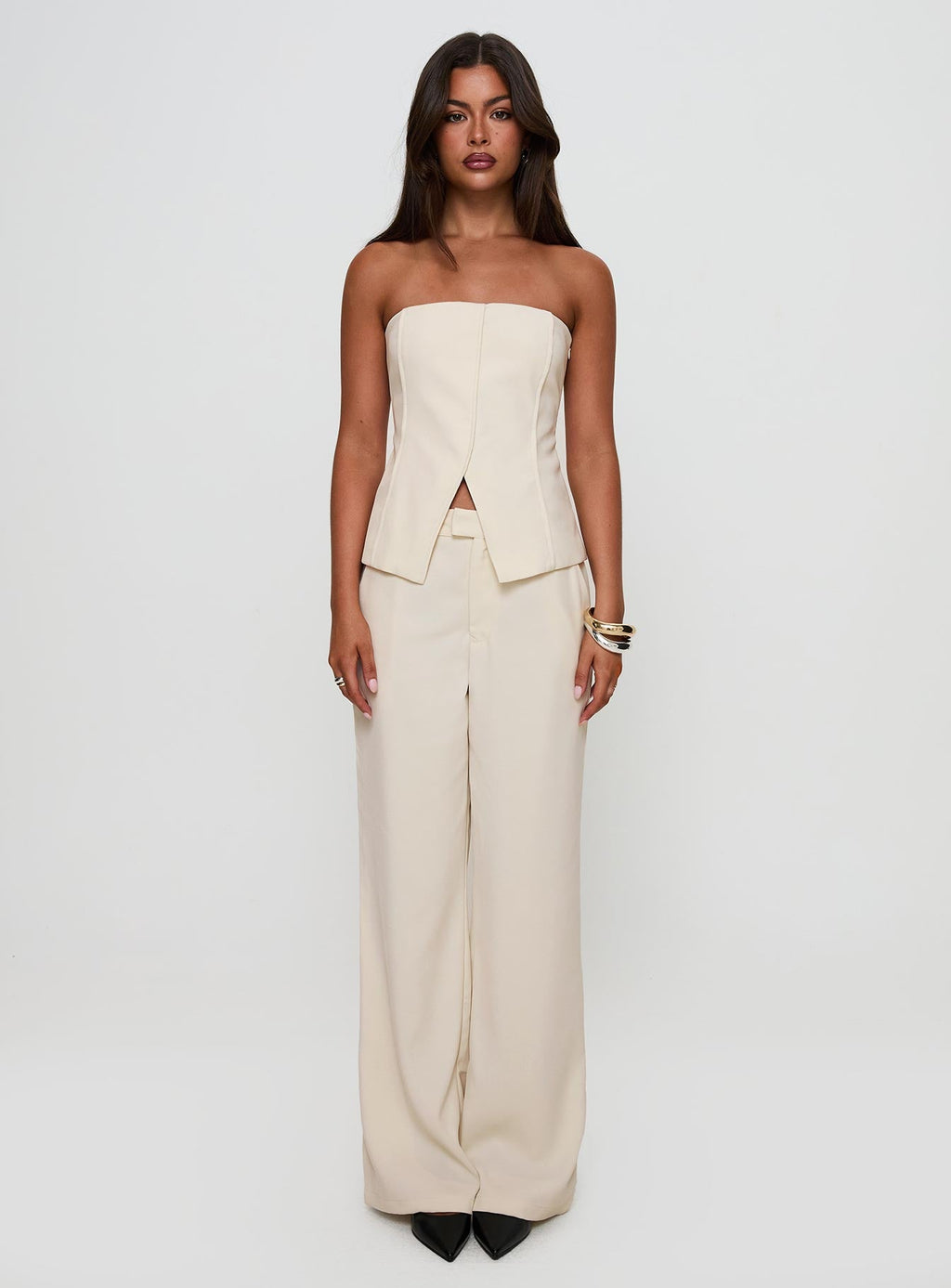 Lavish Living Strapless Top Cream