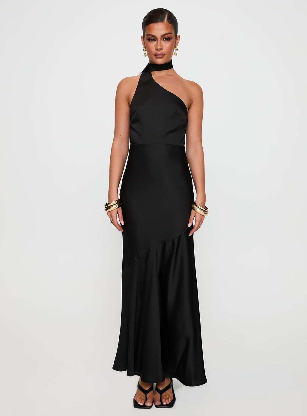 Elixaire Scarf Maxi Dress Black