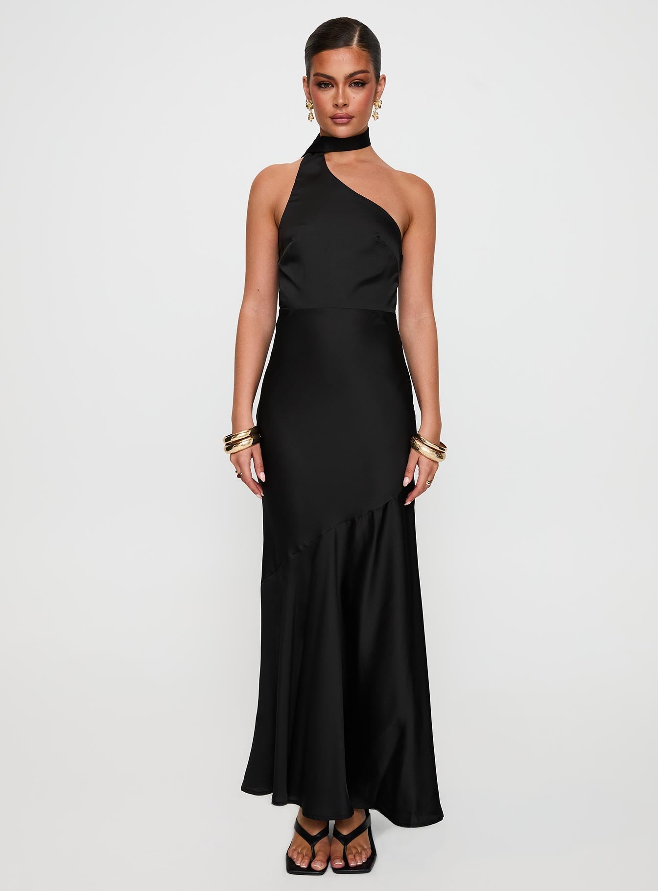 Elixaire Scarf Maxi Dress Black
