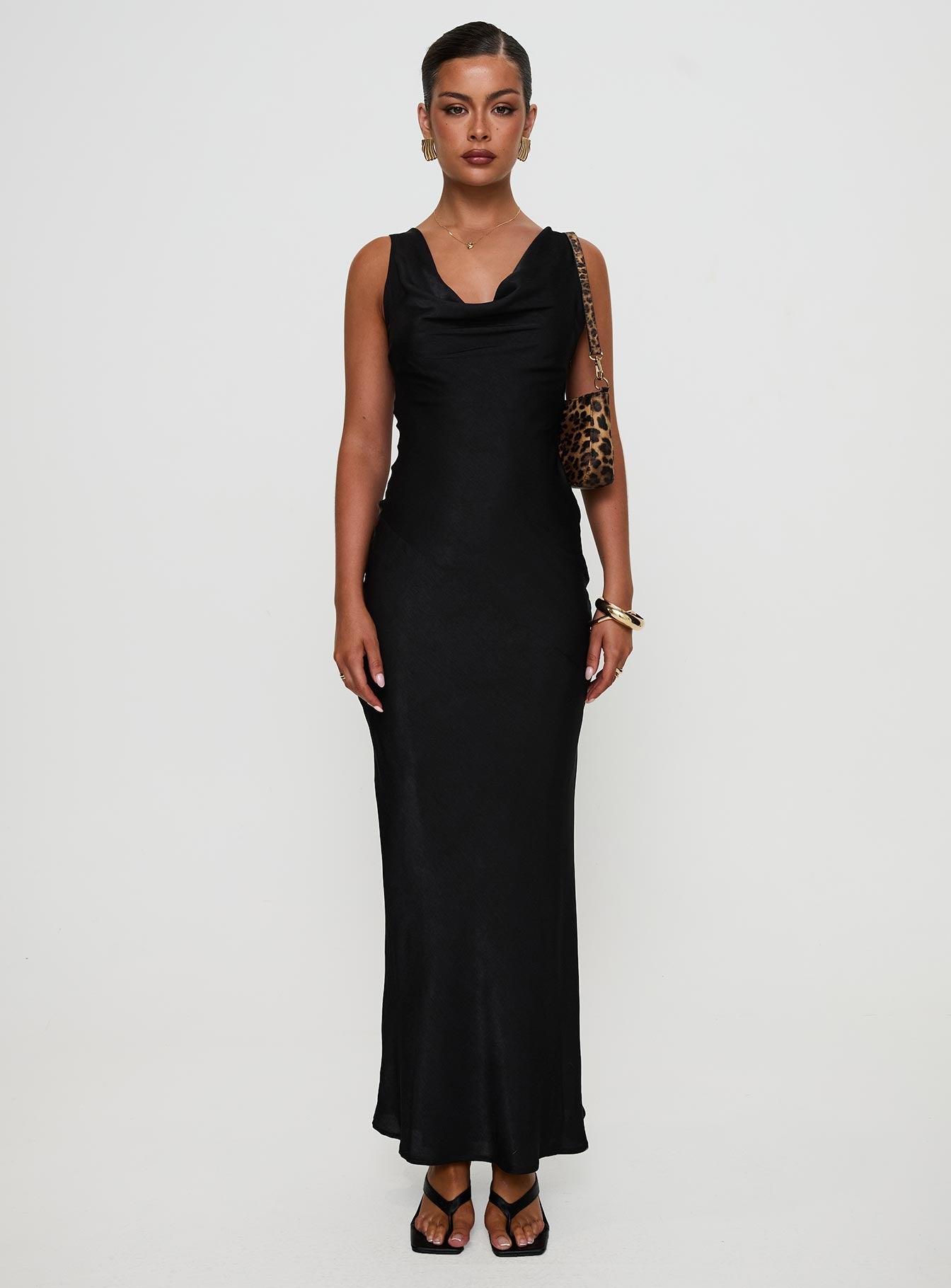 Make Memories Cowl Neck Maxi Dress Black