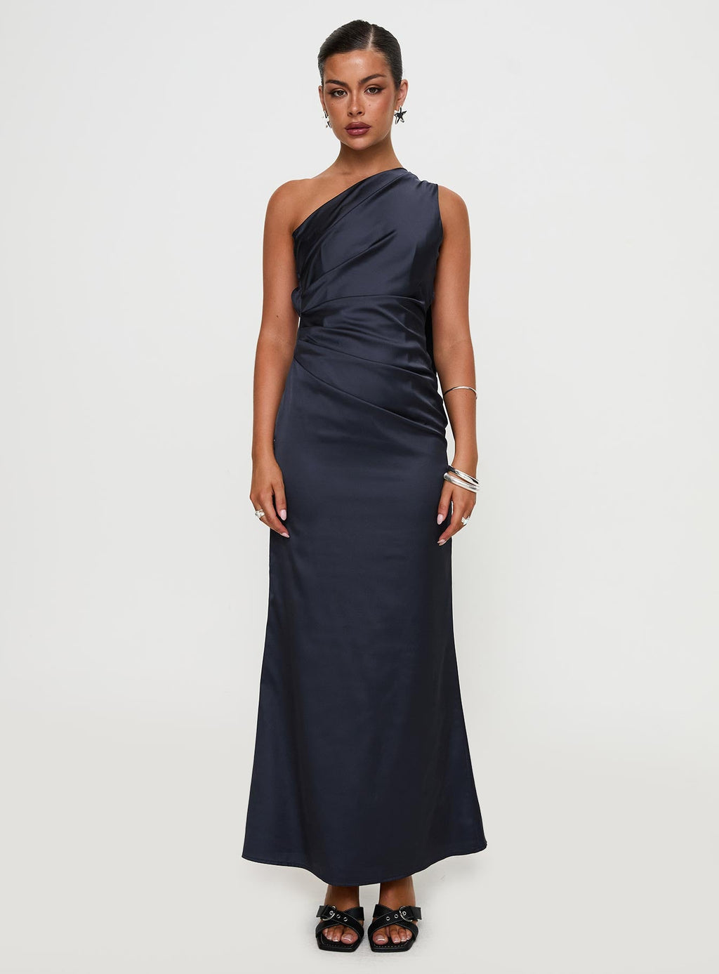 Dulcia One Shoulder Maxi Dress Blue