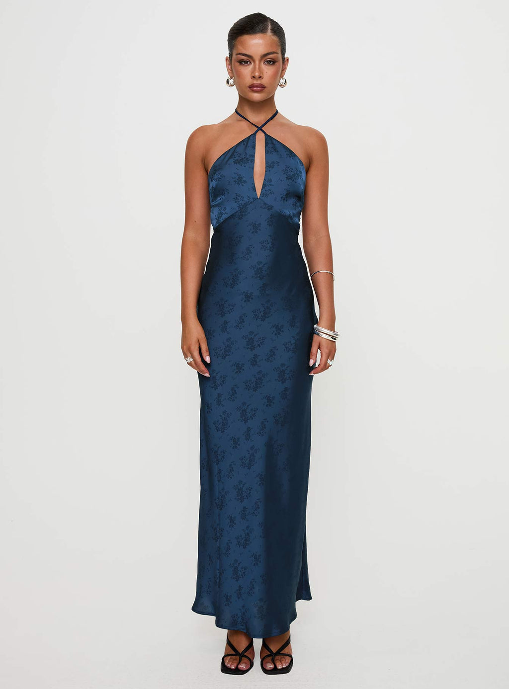 Limosina Halter Maxi Dress Navy