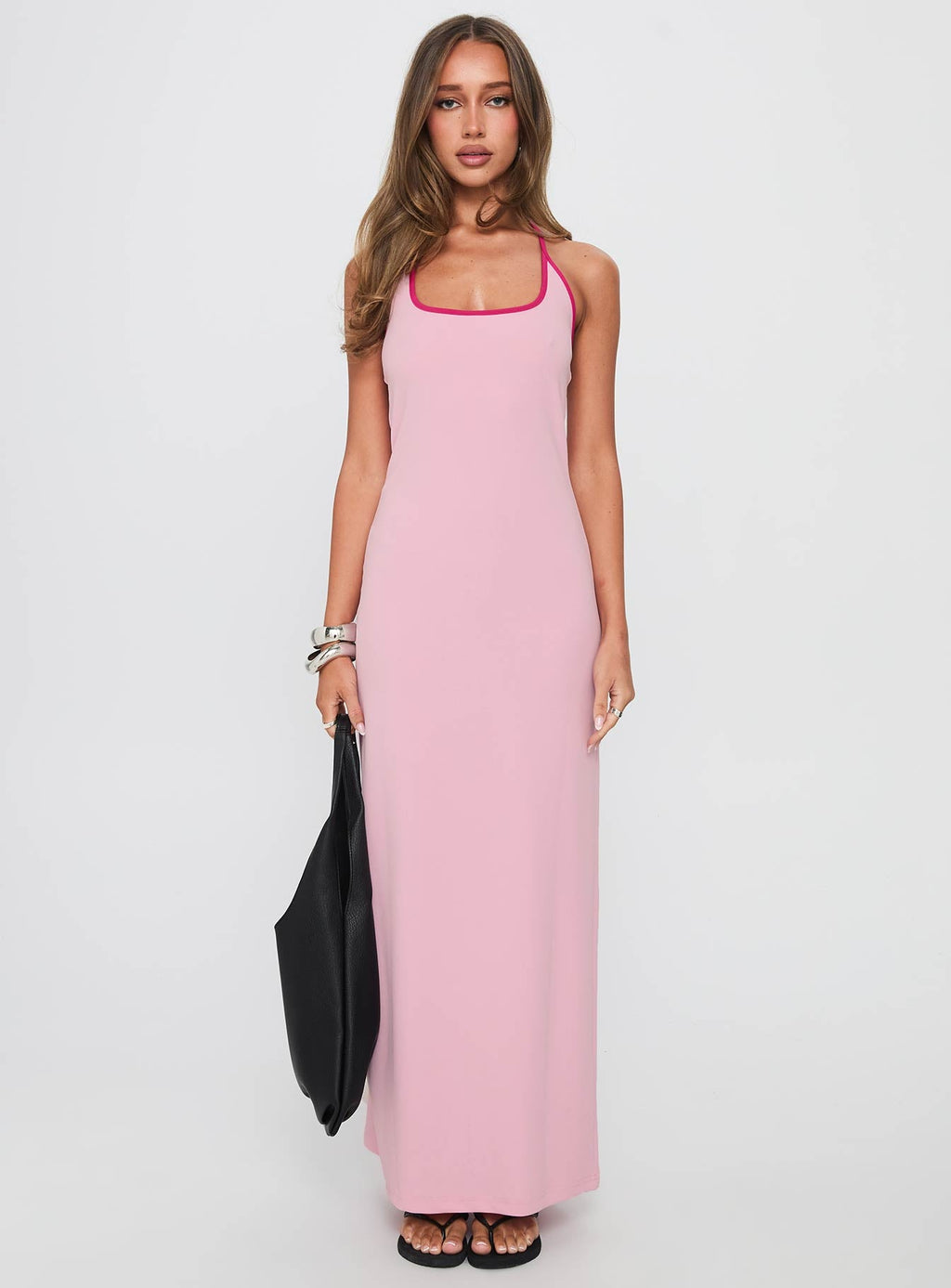 Teisha Halter Maxi Dress Pink