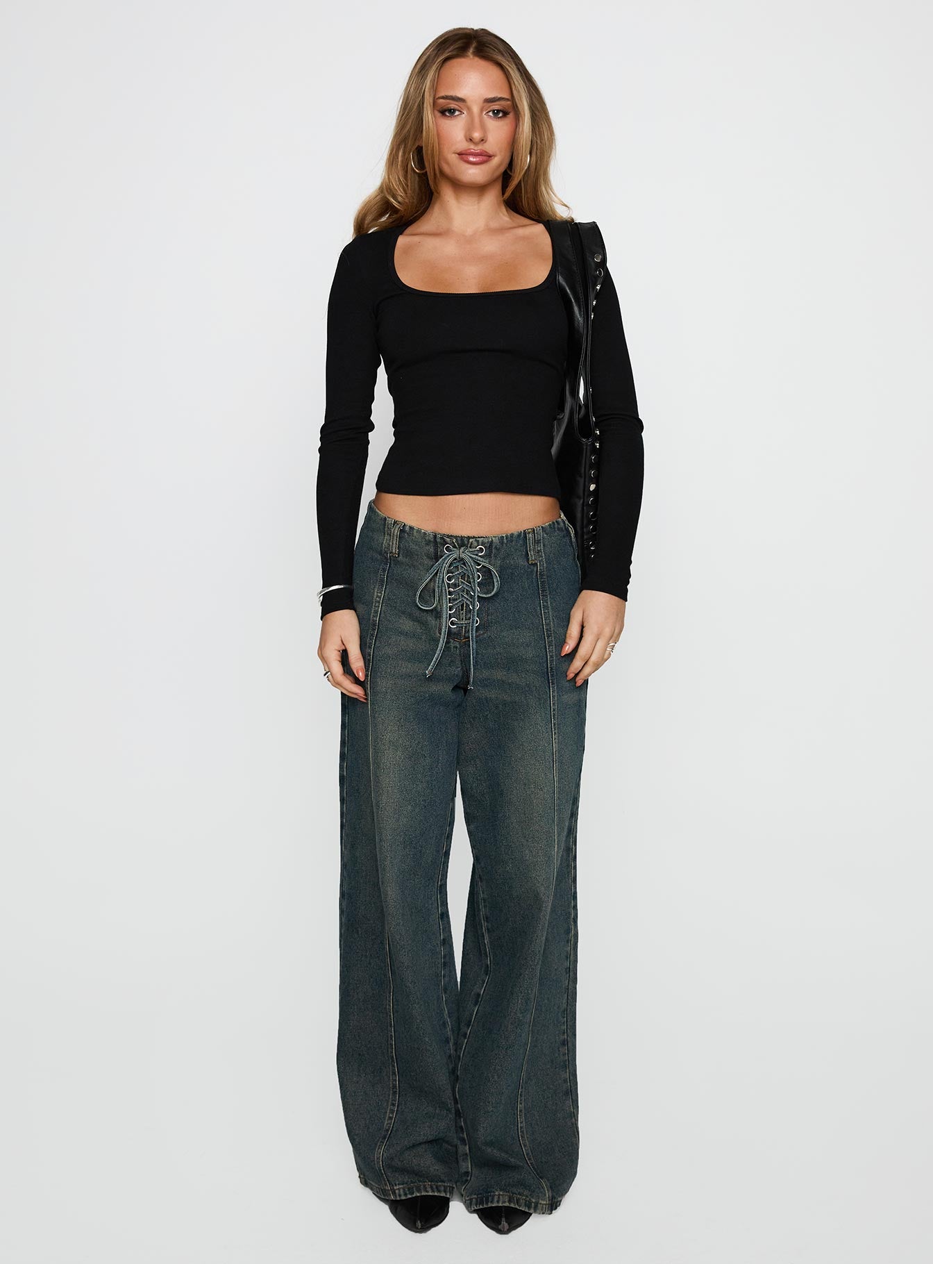 Baseline Rib Long Sleeve Top Black