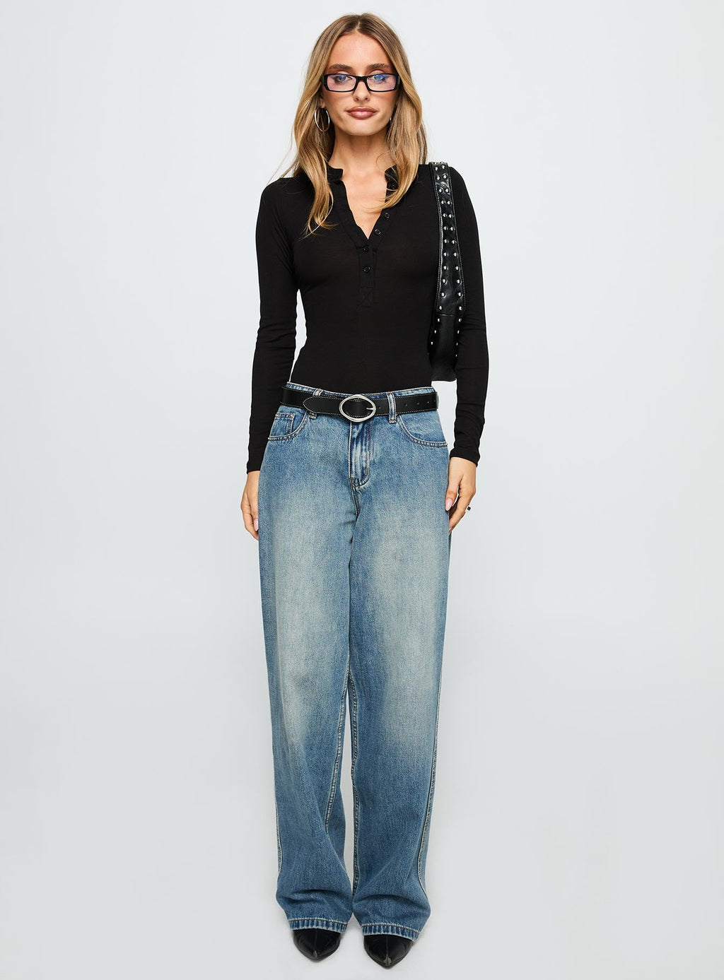 Kandis Long Sleeve Bodysuit Black