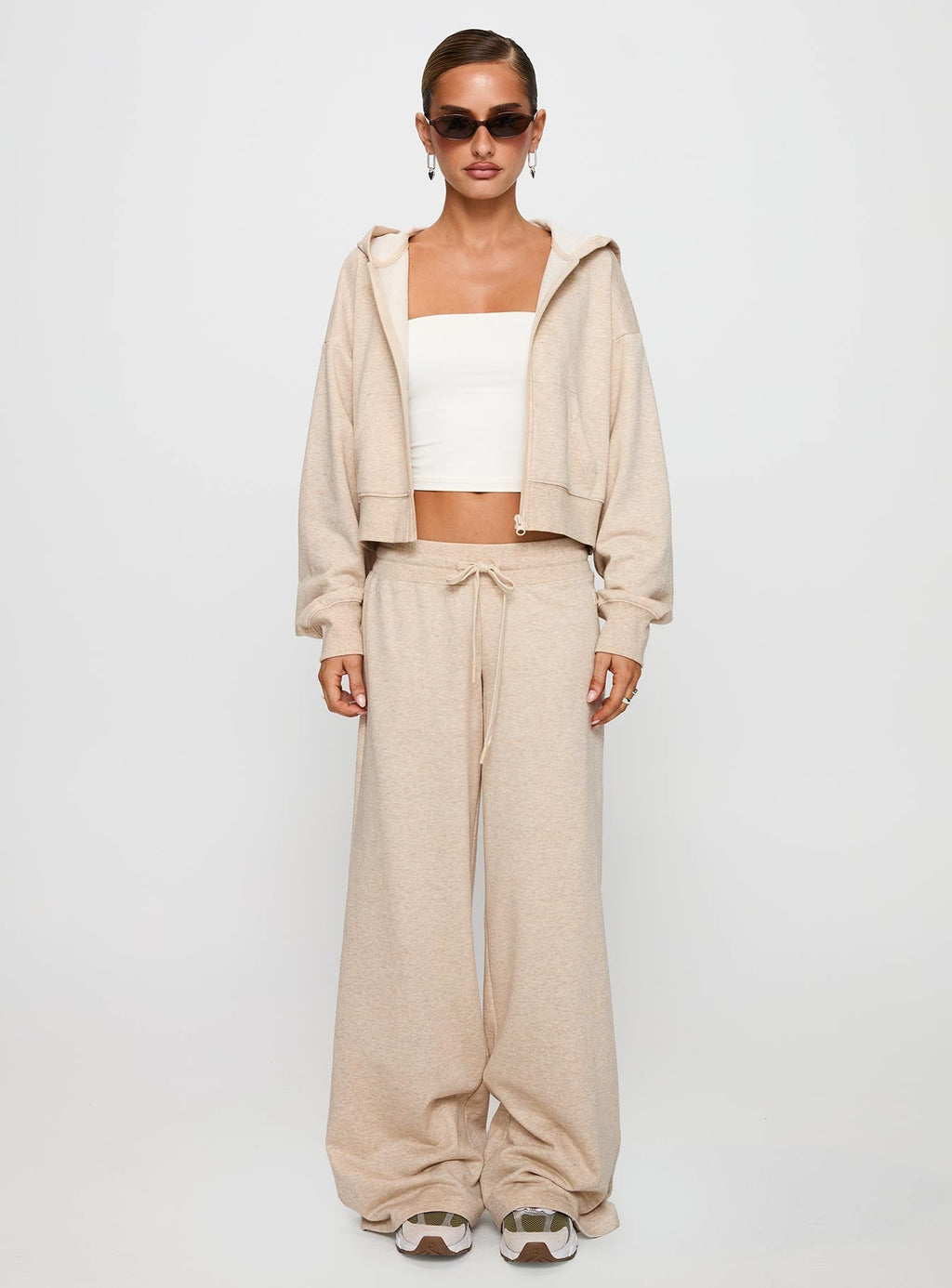 Revive Zip Through Hoodie Oat Marle