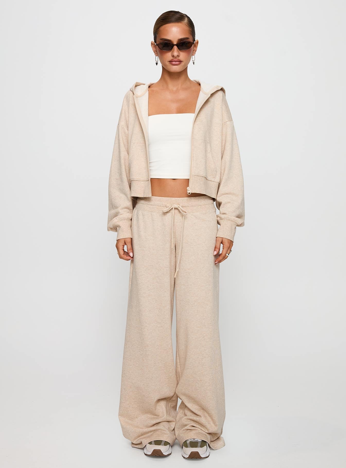 Revive Zip Through Hoodie Oat Marle