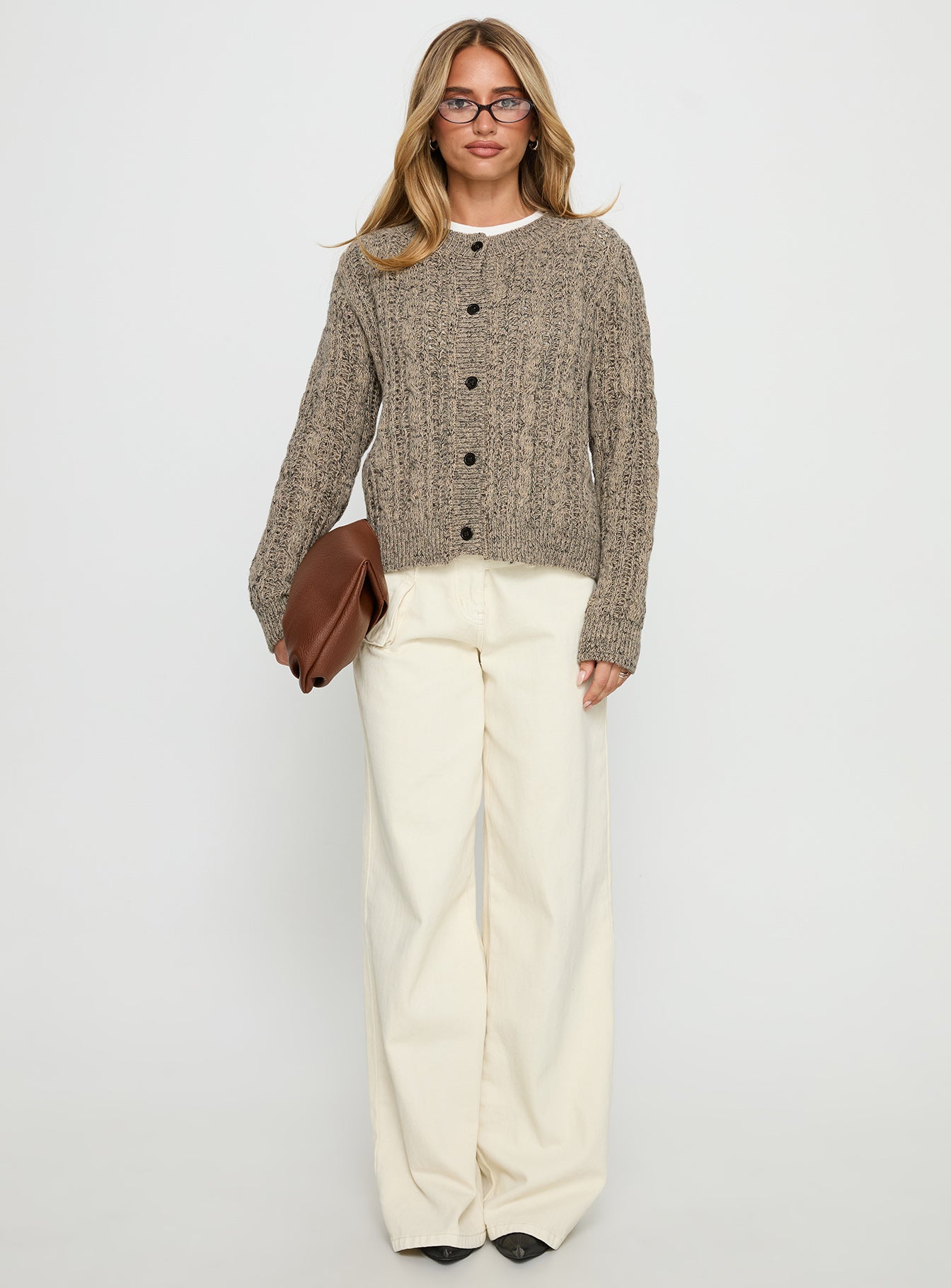 Kaytee Button Up Knit Cardigan Grey