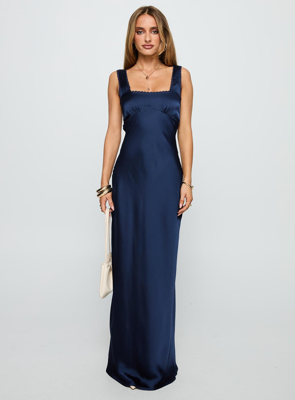 Dasha Satin Maxi Dress Navy